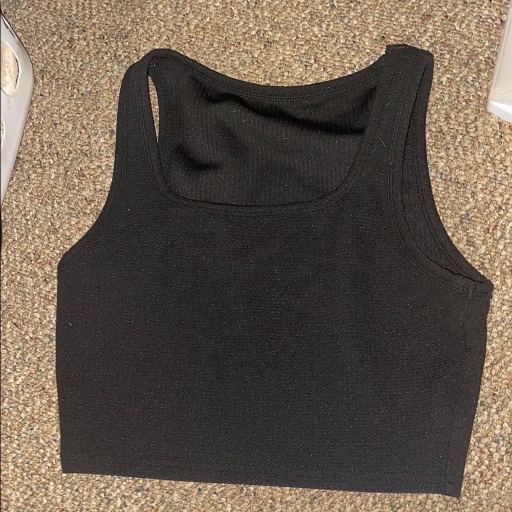 Black Ribbed Tank Top
